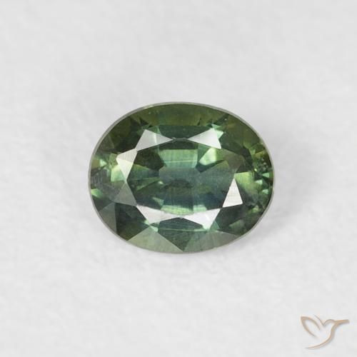 0.38ct Натуральный Бледно-лесной зеленый Сапфир, Овал, Чистота VS
