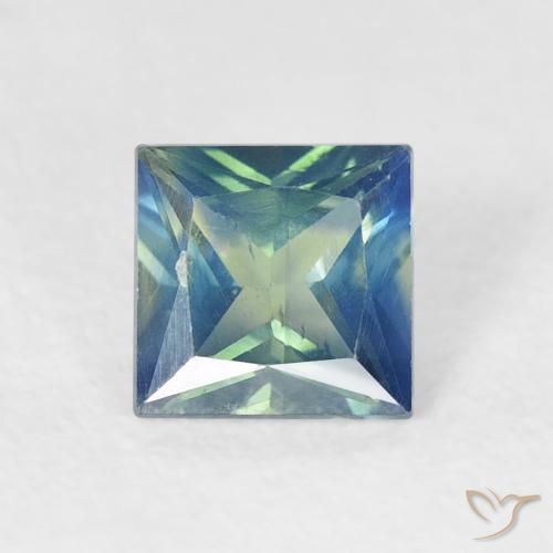 0.69ct Натуральный Бирюзовый Сапфир, Квадрат, Чистота VS
