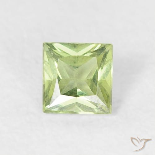 0.20ct Натуральный Светло-желтый зеленый Сапфир, Квадрат, Чистота VS