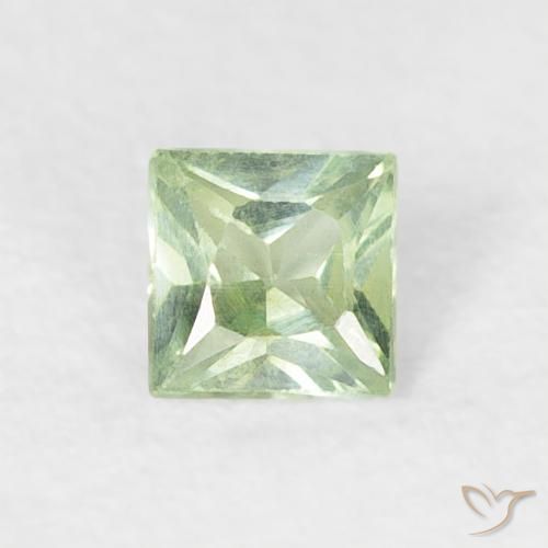 0.18ct Натуральный Очень светло-зеленый Сапфир, Квадрат, Чистота VS