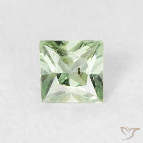 0.16ct Натуральный Очень светло-зеленый Сапфир, Квадрат, Чистота VS