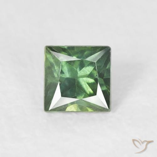 0.24ct Натуральный Средний зеленый Сапфир, Квадрат, Чистота VS