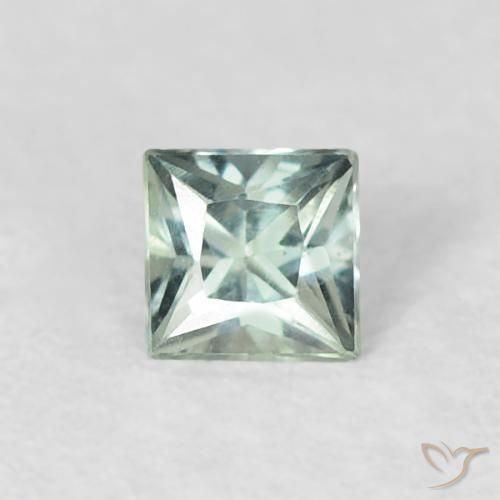 0.19ct Натуральный Светло-зеленый Сапфир, Квадрат, Чистота VVS