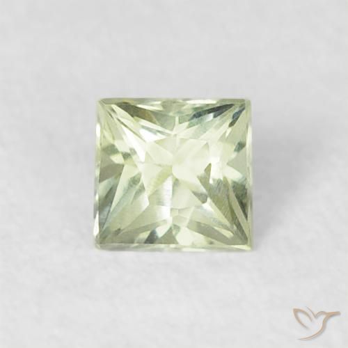 0.18ct Натуральный Очень светлый шалфейный зеленый Сапфир, Квадрат, Чистота VVS