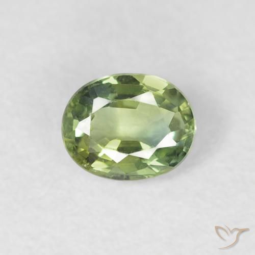 0.30ct Натуральный Теплый зеленый Сапфир, Овал, Чистота VVS