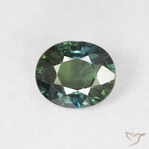 0.49ct Натуральный Сине-зеленый Сапфир, Овал, Чистота VVS
