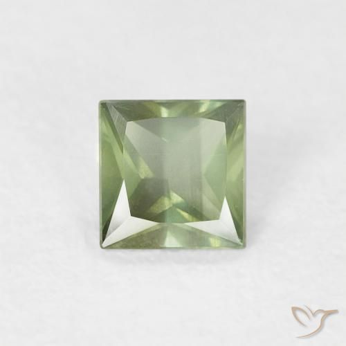 0.29ct Натуральный Светлый лесной зеленый Сапфир, Квадрат, Чистота VS
