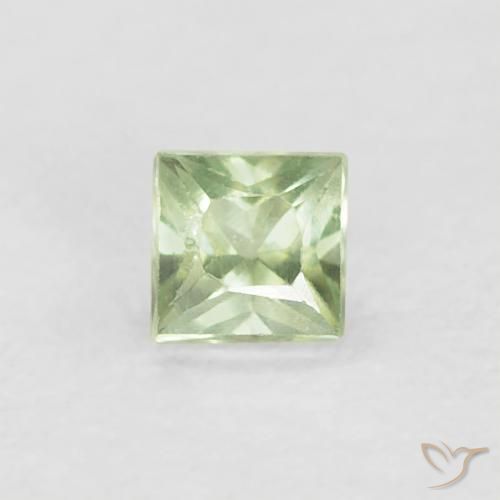 0.20ct Натуральный Очень светло-зеленый Сапфир, Квадрат, Чистота VS