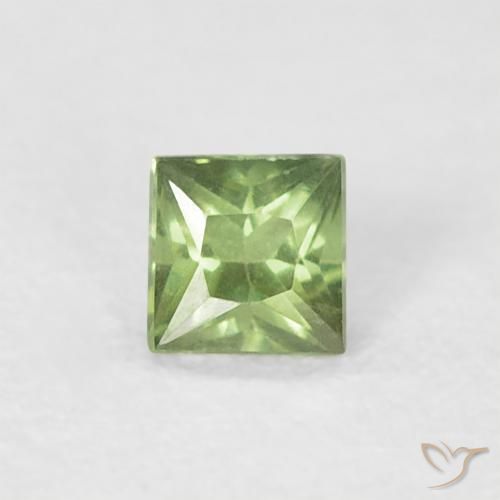 0.20ct Натуральный Теплый зеленый Сапфир, Квадрат, Чистота VS