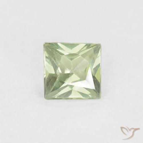 0.18ct Натуральный Очень светлый шалфейный зеленый Сапфир, Квадрат, Чистота VS