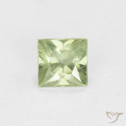 0.18ct Натуральный Лаймово-зеленый Сапфир, Квадрат, Чистота VS