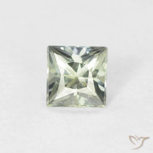 0.19ct Натуральный Бледно-зеленый Сапфир, Квадрат, Чистота VS