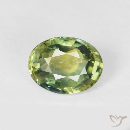 2.24ct Натуральный Теплый зеленый Сапфир, Овал, Чистота VS