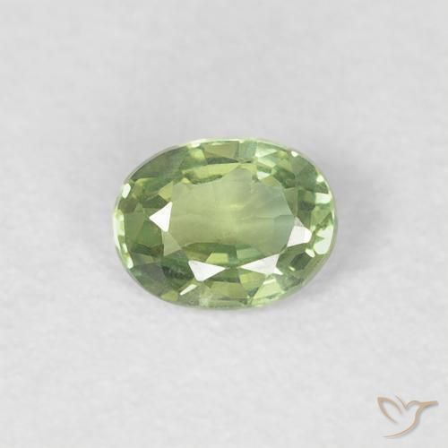 0.24ct Натуральный Теплый зеленый Сапфир, Овал, VVS-VS