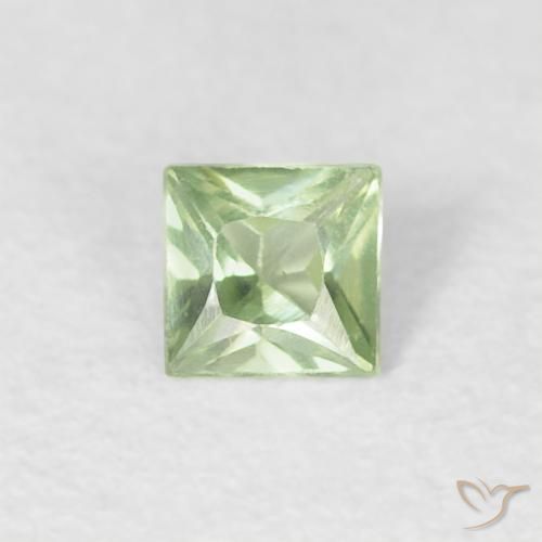 0.18ct Натуральный Очень светло-зеленый Сапфир, Квадрат, VVS-VS