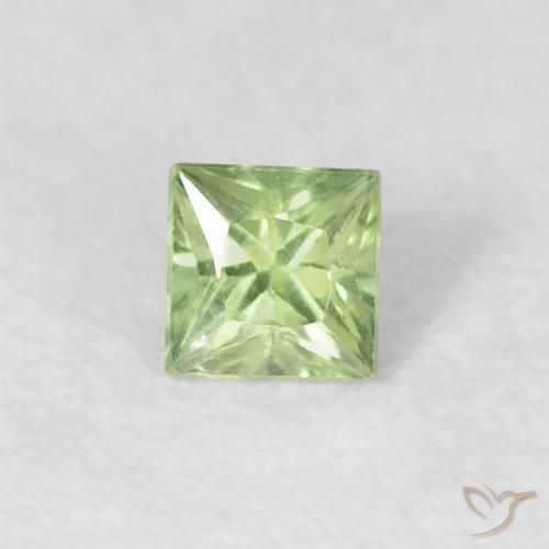 0.21ct Натуральный Очень светло-зеленый Сапфир, Квадрат, VVS-VS