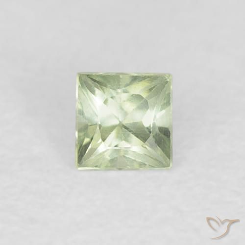 0.21ct Натуральный Очень светло-зеленый Сапфир, Квадрат, VVS-VS