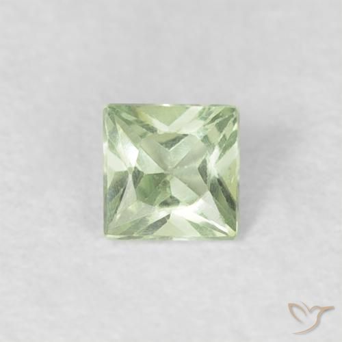 0.19ct Натуральный Очень светло-зеленый Сапфир, Квадрат, VVS-VS