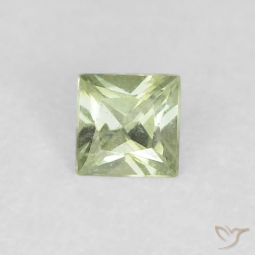 0.18ct Натуральный Очень светлый шалфейный зеленый Сапфир, Квадрат, VVS-VS