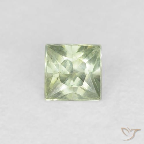 0.19ct Натуральный Очень светло-зеленый Сапфир, Квадрат, VVS-VS