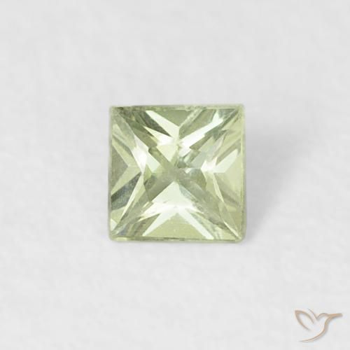 0.14ct Натуральный Средний зеленый Сапфир, Квадрат, VVS-VS