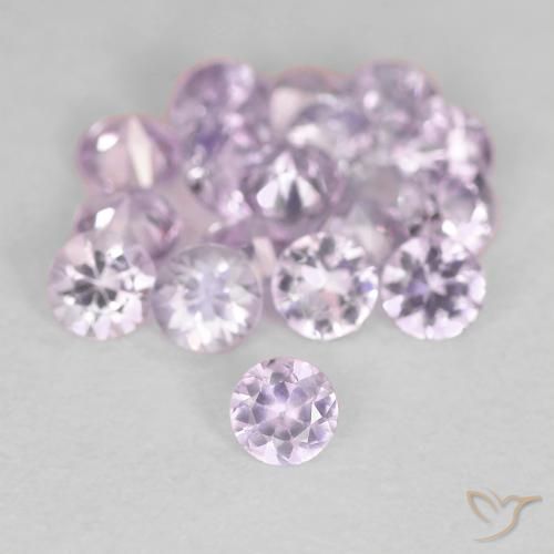 0.11ct Натуральный Очень светлый розовато-фиолетовый Сапфир, Круглый, Чистота VS