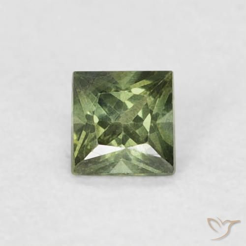 0.20ct Натуральный Средний зеленый Сапфир, Квадрат, Чистота VS