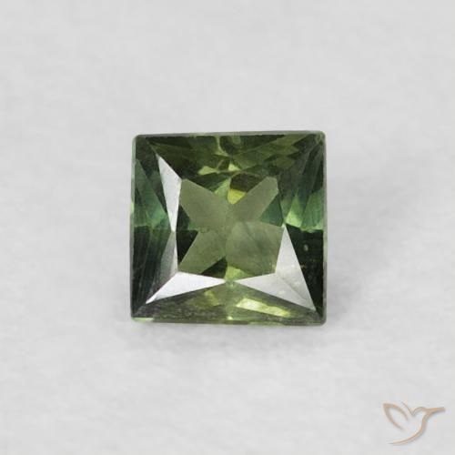 0.21ct Натуральный Темно-зеленый Сапфир, Квадрат, Чистота VS, Photo A