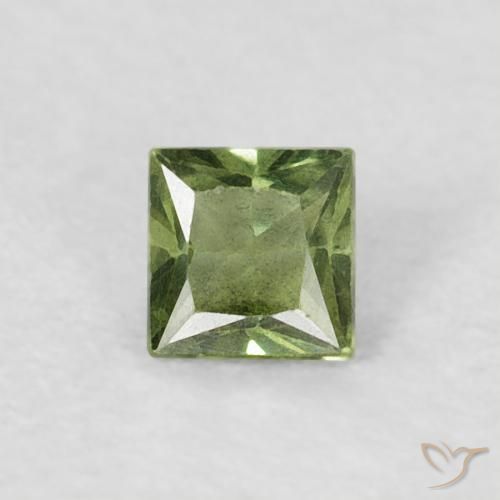 0.18ct Натуральный Светлый лесной зеленый Сапфир, Квадрат, Чистота VS