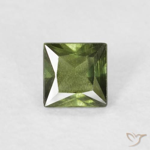 0.37ct Натуральный Теплый зеленый Сапфир, Квадрат, Чистота VS