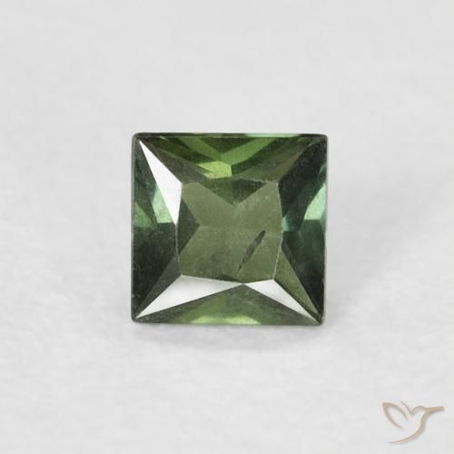 0.32ct Натуральный Темно-зеленый Сапфир, Квадрат, Чистота VS