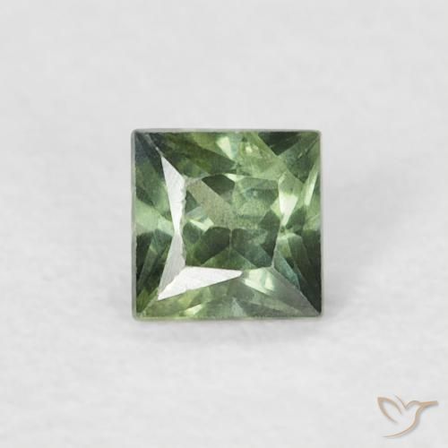 0.21ct Натуральный Светлый лесной зеленый Сапфир, Квадрат, Чистота VS