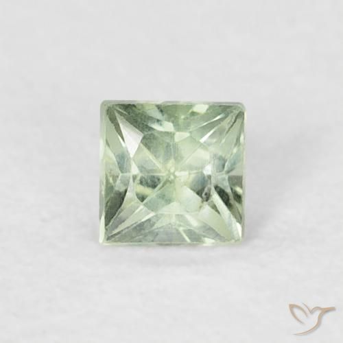 0.21ct Натуральный Светло-зеленый шалфей Сапфир, Квадрат, Чистота VS