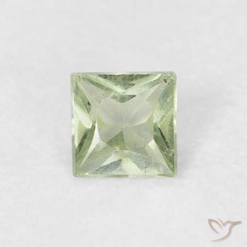 0.17ct Натуральный Очень светлый шалфейный зеленый Сапфир, Квадрат, Чистота VS