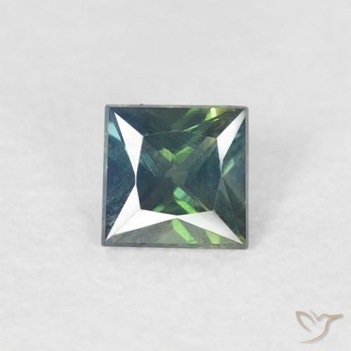 0.28ct Натуральный Средний зеленый Сапфир, Квадрат, VVS-VS