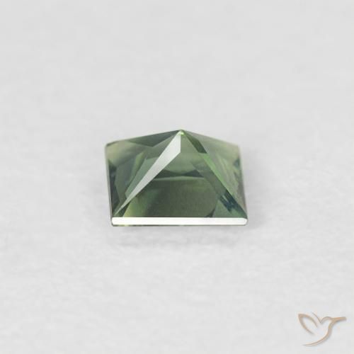 0.27 карата, натуральный Medium Light Green Сапфир, Квадрат, VVS-VS