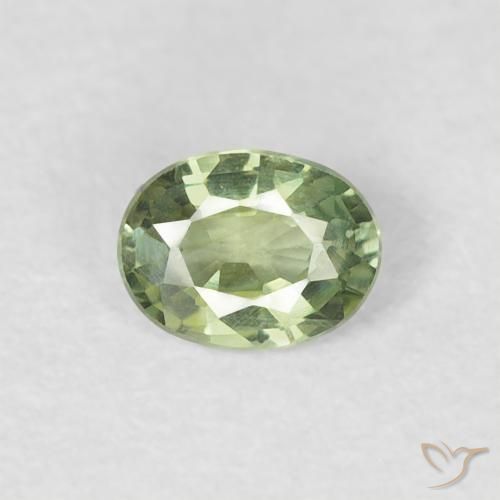 0.27ct Натуральный Желтовато-зеленый Сапфир, Овал, VVS-VS