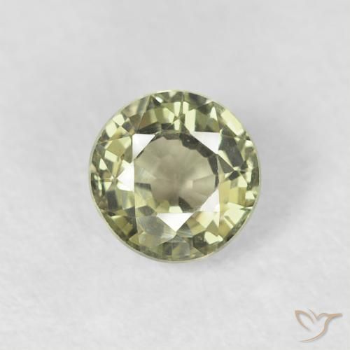 0.57ct Натуральный Средний зеленый Сапфир, Круглый, VVS-VS
