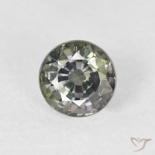0.59ct Натуральный Серовато-зеленый Сапфир, Круглый, VVS-VS