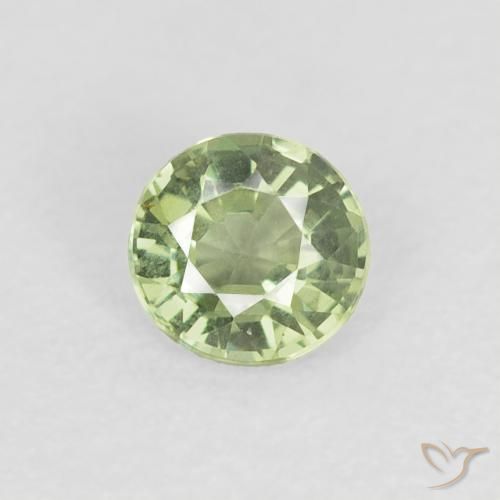 0.41ct Натуральный Очень светлый шалфейный зеленый Сапфир, Круглый, VVS-VS