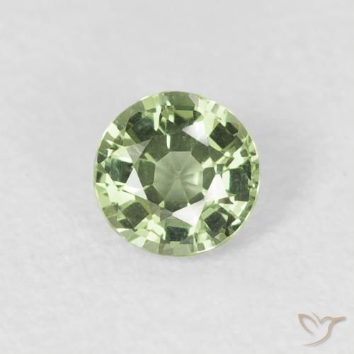 0.42ct Натуральный Светло-зеленый шалфей Сапфир, Круглый, VVS-VS