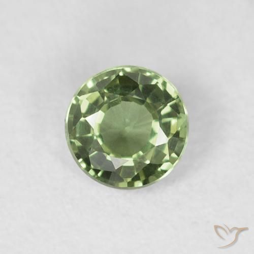 0.55ct Натуральный Темно-зеленый Сапфир, Круглый, VVS-VS