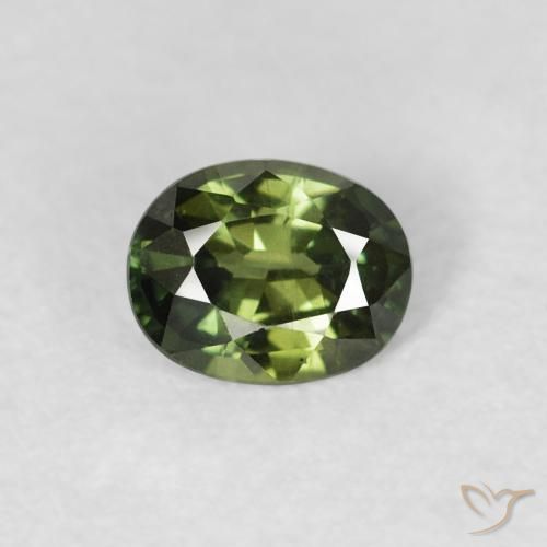 0.48ct Натуральный Medium Light Green Сапфир, Овал, VVS-VS