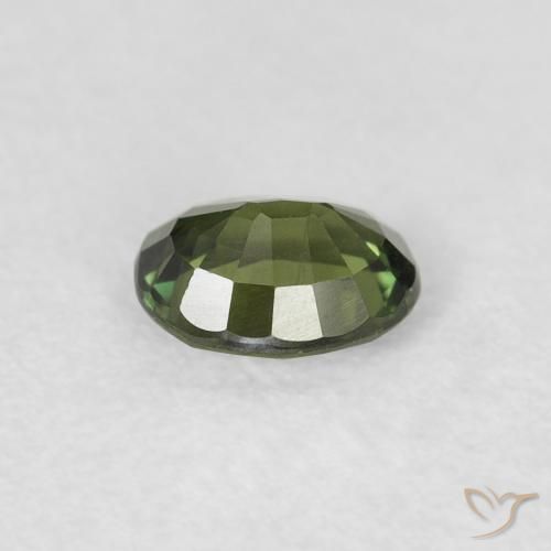 0.48 карата, натуральный Medium Light Green Сапфир, Овал, VVS-VS