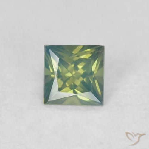 0.30ct Натуральный Темно-зеленый Сапфир, Квадрат, VVS-VS