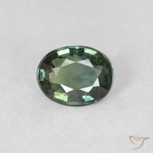 0.35ct Натуральный Серовато-зеленый Сапфир, Овал, VVS-VS