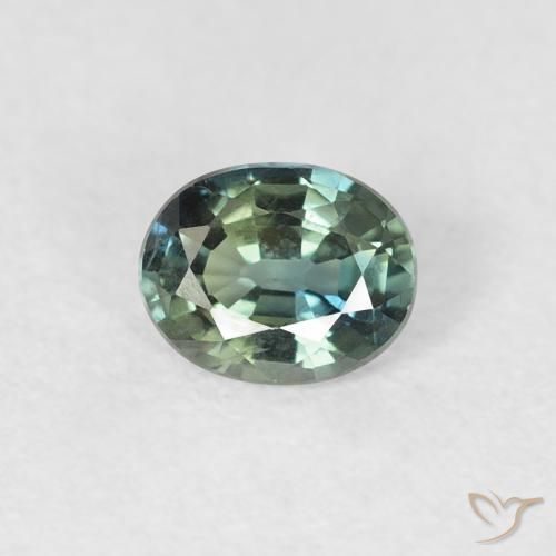 0.42ct Натуральный Сине-зеленый Сапфир, Овал, VVS-VS