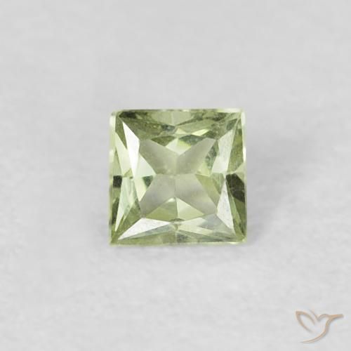 0.17ct Натуральный Бледно-грушевый зеленый Сапфир, Квадрат, Чистота VVS