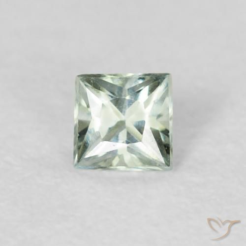 0.19ct Натуральный Голубовато-зеленый Сапфир, Квадрат, Чистота VVS