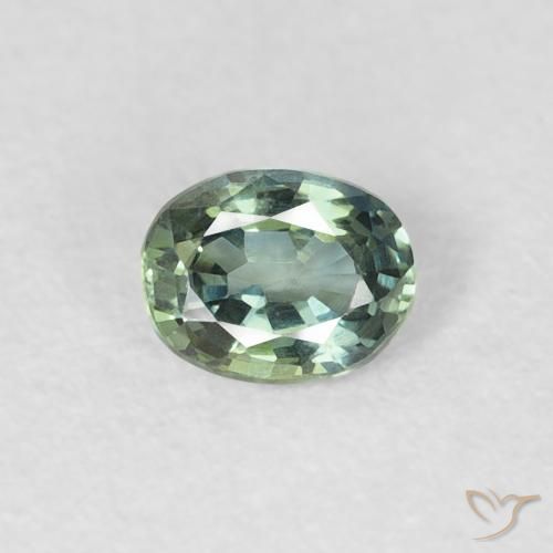 0.30ct Натуральный Светло-зеленый Сапфир, Овал, Чистота VVS